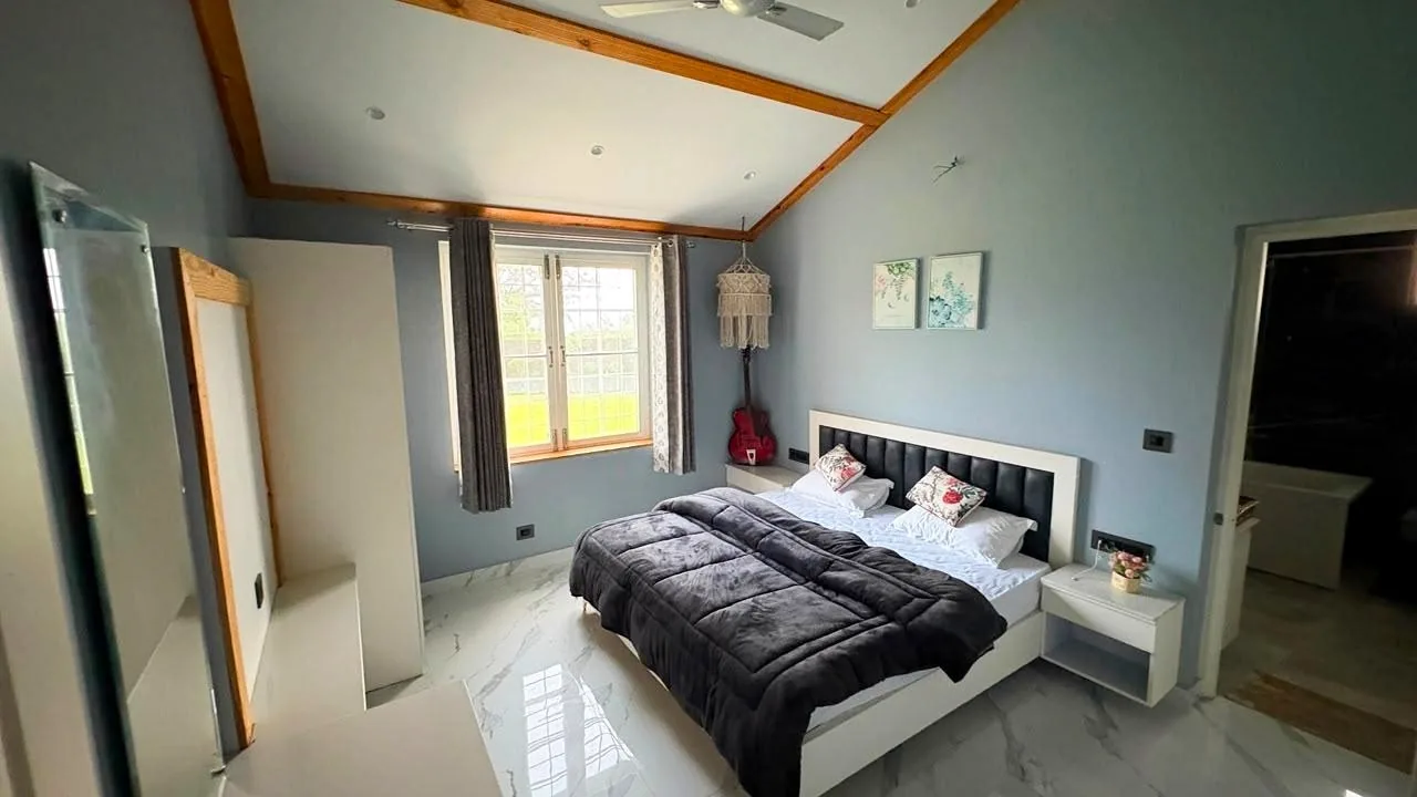 Bedroom interior at the Mussoorie residence